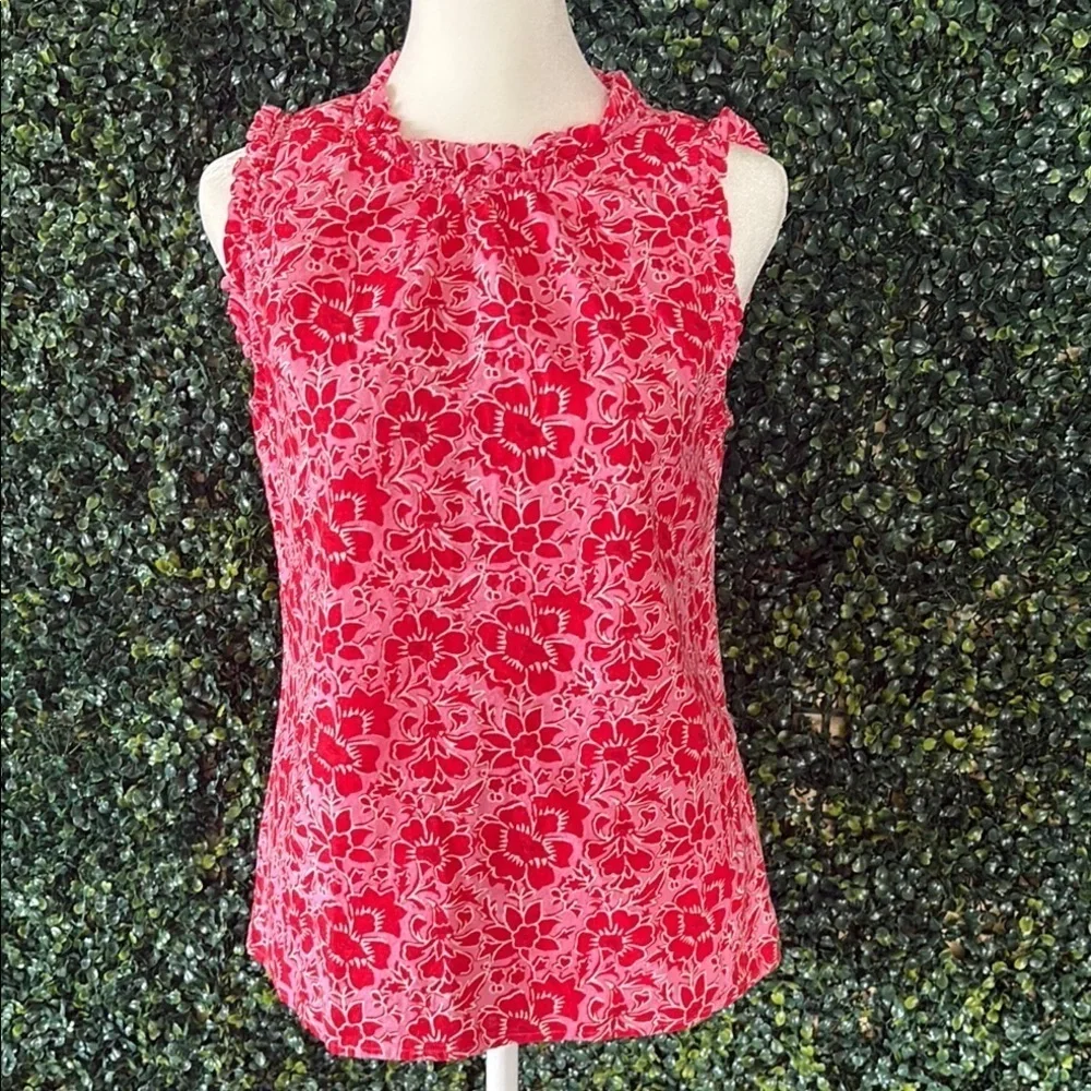 J.Crew Women's Red Floral Sleeveless Top. XS. Shirt